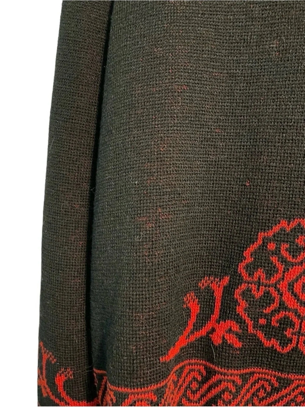 Pendleton Vintage 70’s-80’s Red & Black Button 100% Virgin Wool Cardigan-Large